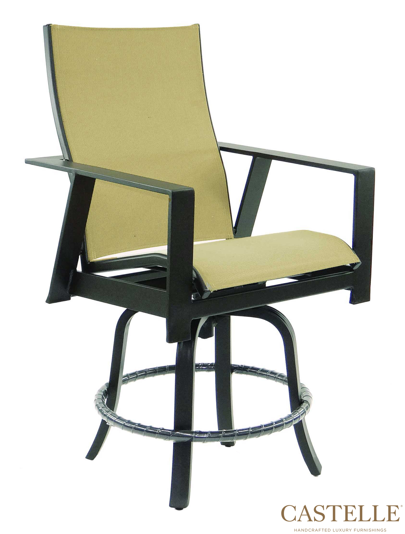 Trento High Back Sling Swivel Counter Stool