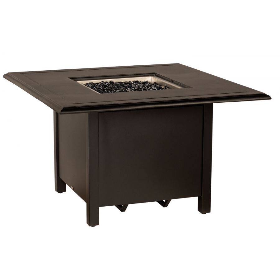 Solid Cast Square Chat Height Fire Table