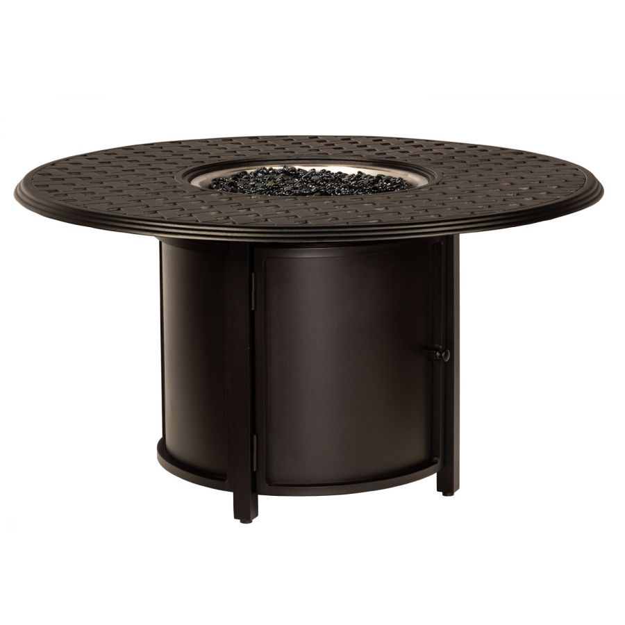 Thatch Round Chat Height Fire Table