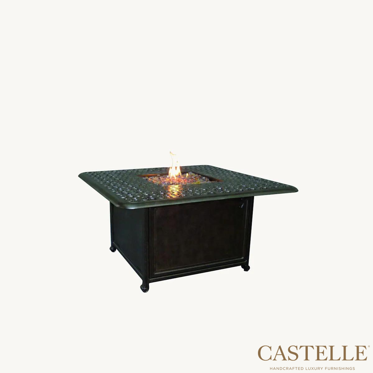 42" Sienna Square Coffee Table With Firepit