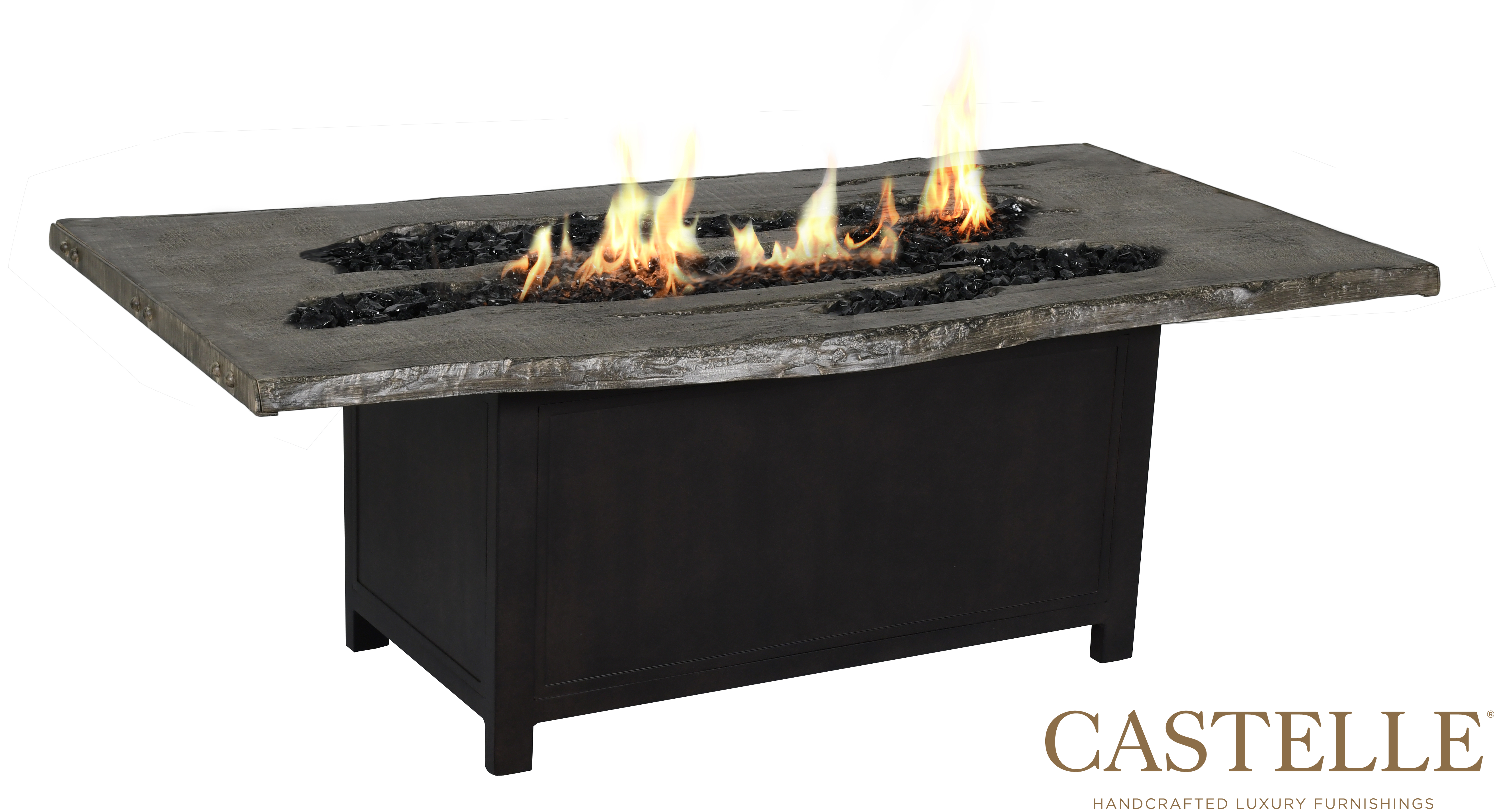 Nature's Wood Rectangular Firepit Coffee Table