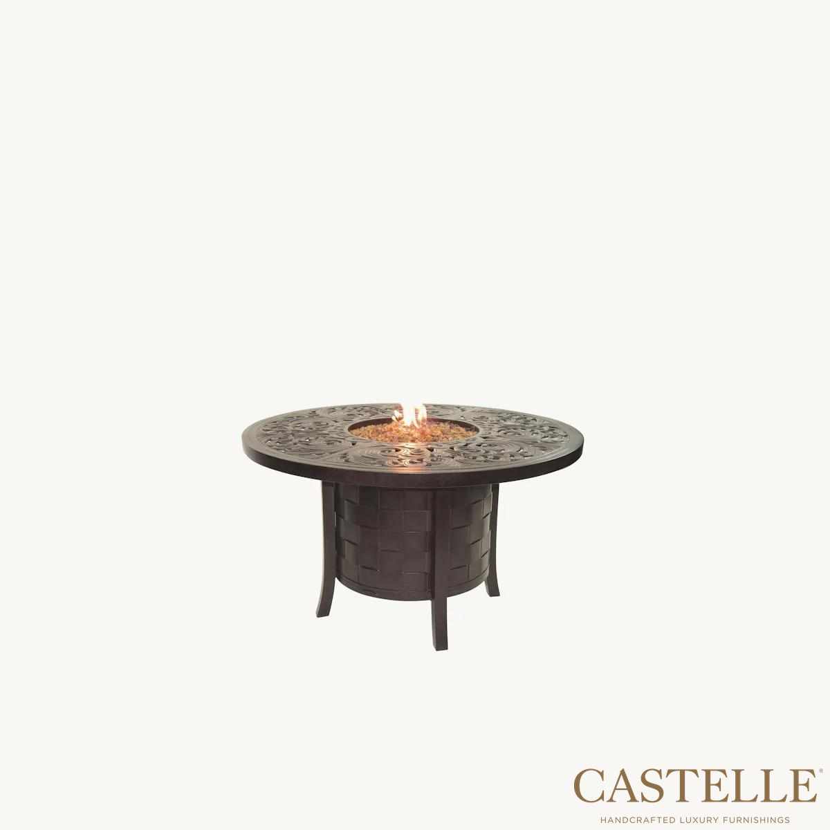 Classical 49" Round Classical Dining Table With Firepit