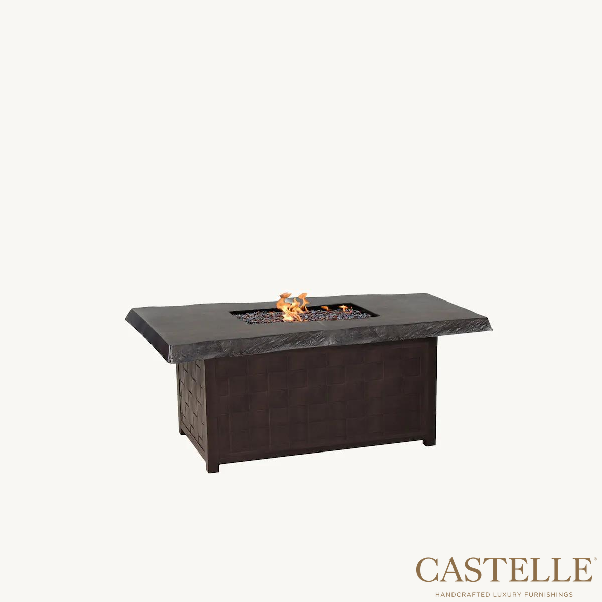 Classical 36" X 52" Rectangular Coffee Table With Firepit