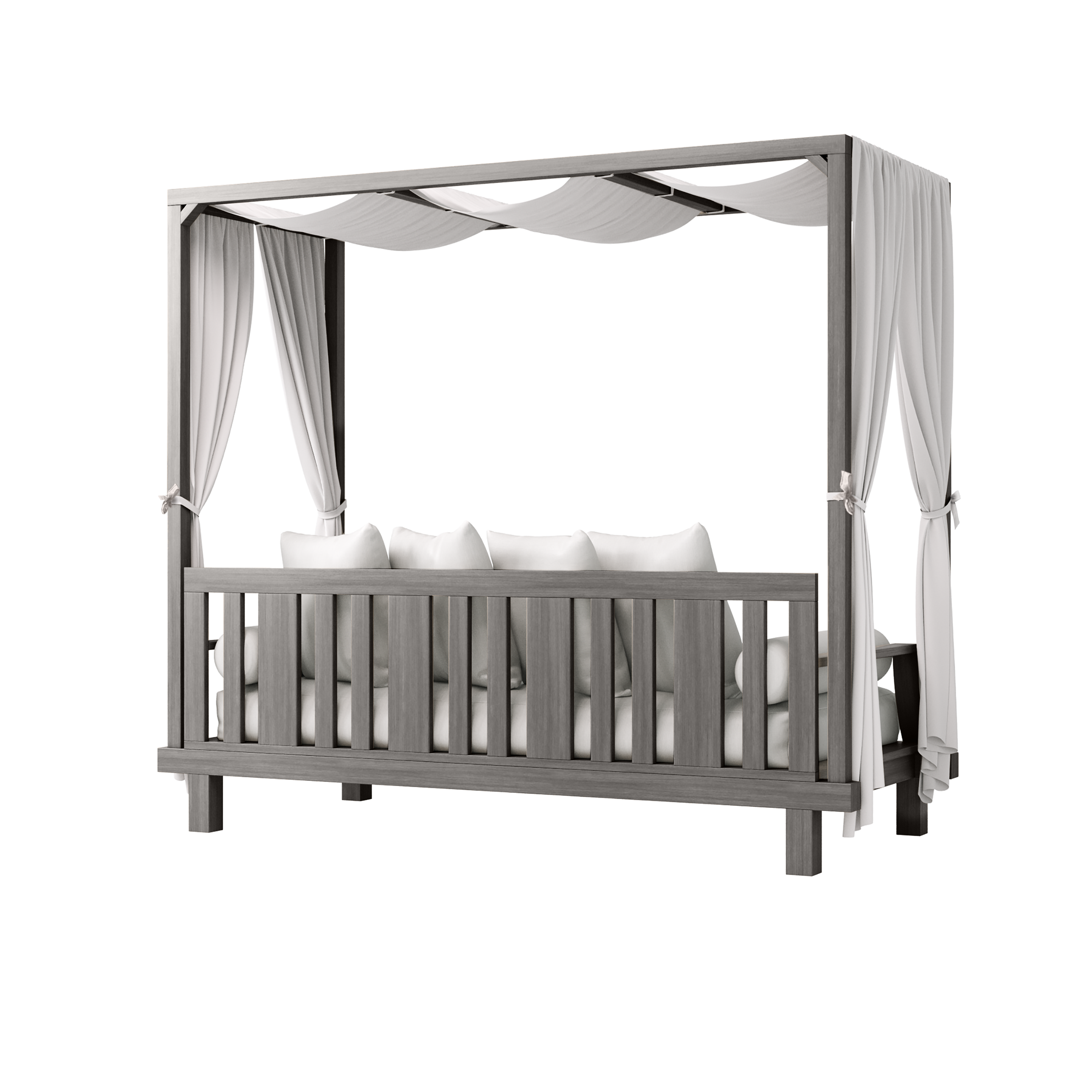 Venice Standing Daybed with Canopy Frame & Fabric Panels