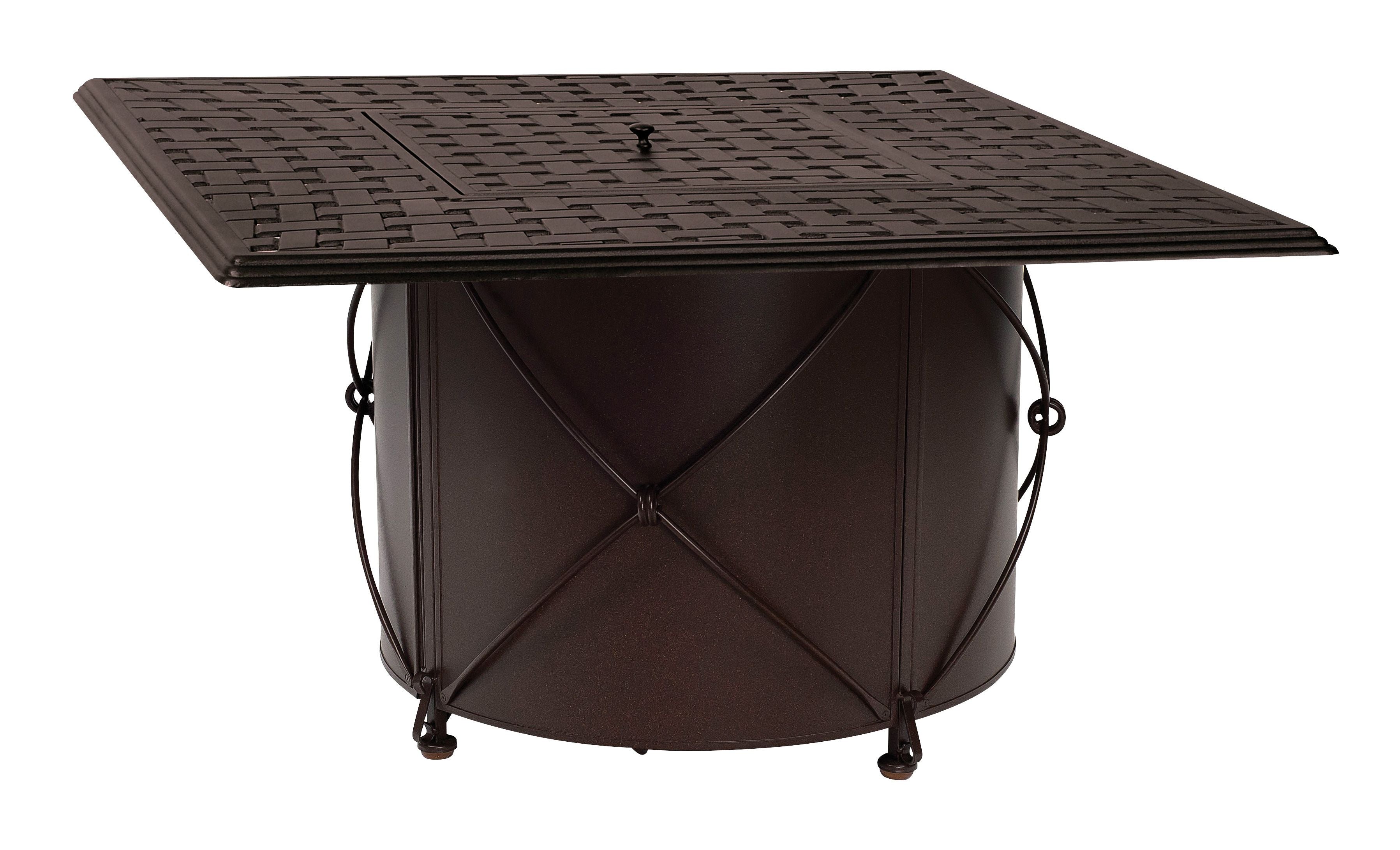 Derby Accented Universal Round Fire Table Base with Square Burner