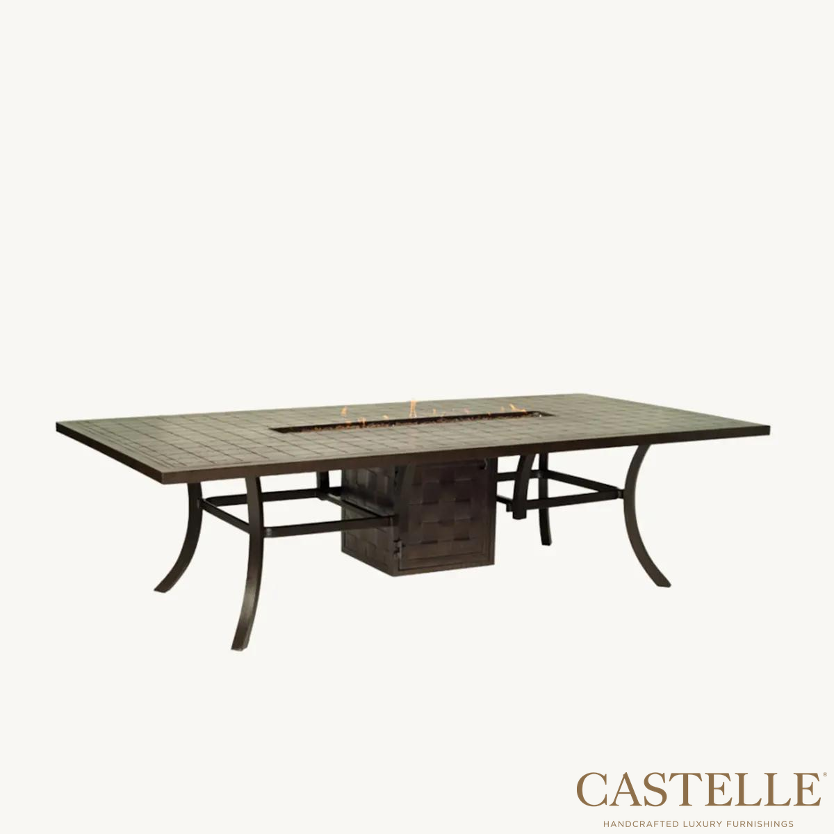 Classical 54" X 108" Rectangular Classical Dining Table With Firepit