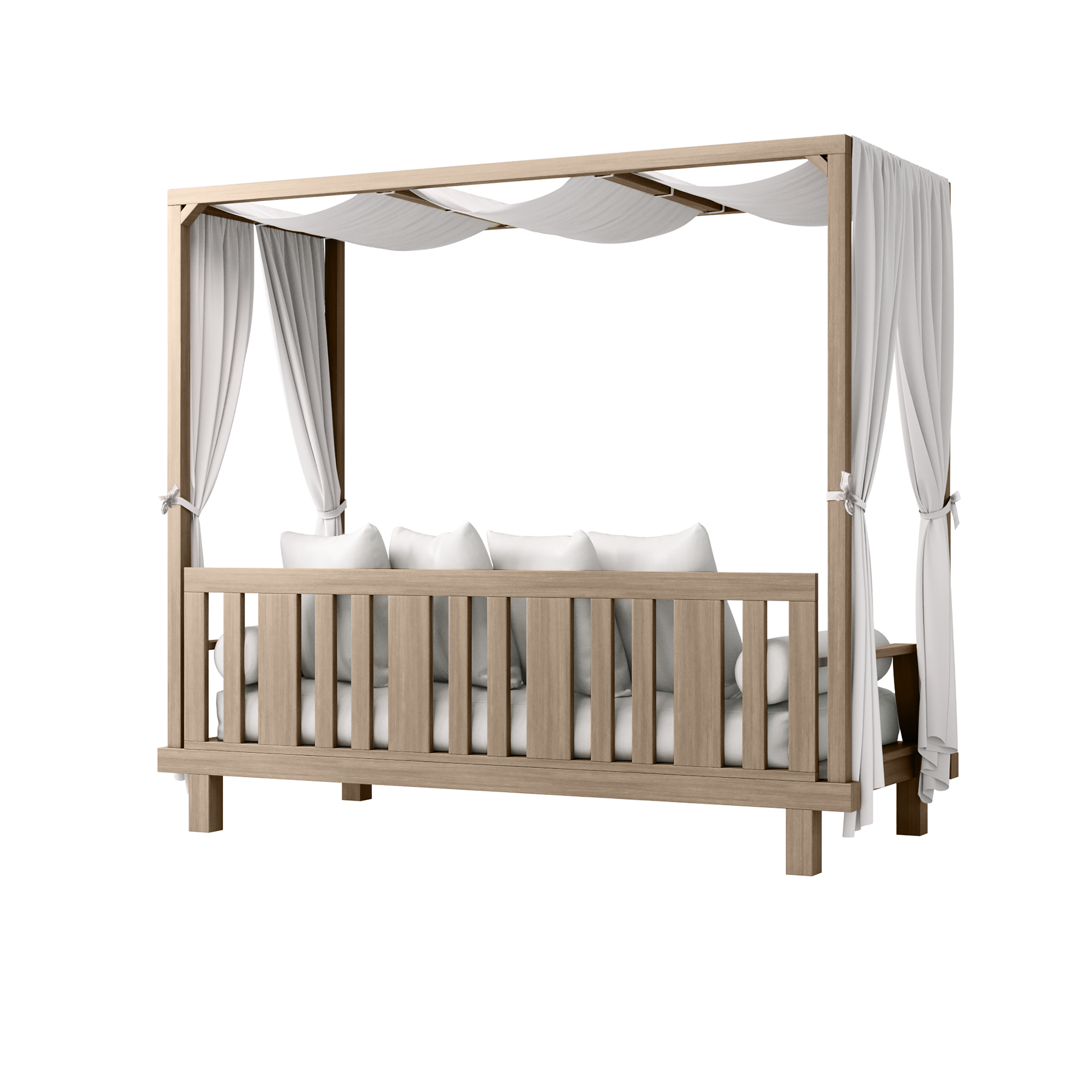 Venice Standing Daybed with Canopy Frame & Fabric Panels