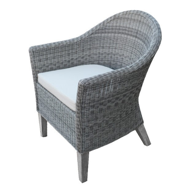 Vienna Dining Armchair (Gray Wicker/Gray Teak)